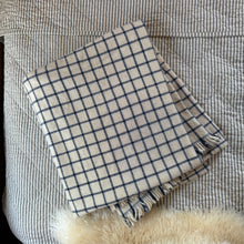 Load image into Gallery viewer, Vintage 100% Wool Cream + Navy Classic Windowpane Blanket
