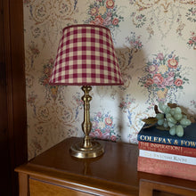 Load image into Gallery viewer, Vintage Gingham Shade + Brass Lamp
