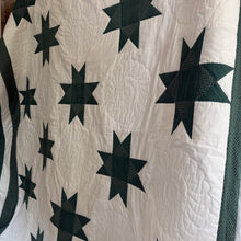 Load image into Gallery viewer, Vintage Handmade Sawtooth Star Quilt | Signed 1983
