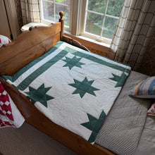 Load image into Gallery viewer, Vintage Handmade Sawtooth Star Quilt | Signed 1983
