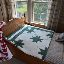 Load image into Gallery viewer, Vintage Handmade Sawtooth Star Quilt | Signed 1983
